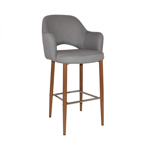 Steel fabric stool on metal 4 leg
