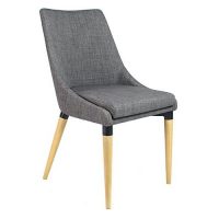 Abby Chair Grey Upholstery with Wooden Legs