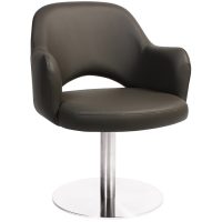 Albany Arm Chair - Disc Base - Stainless Steel