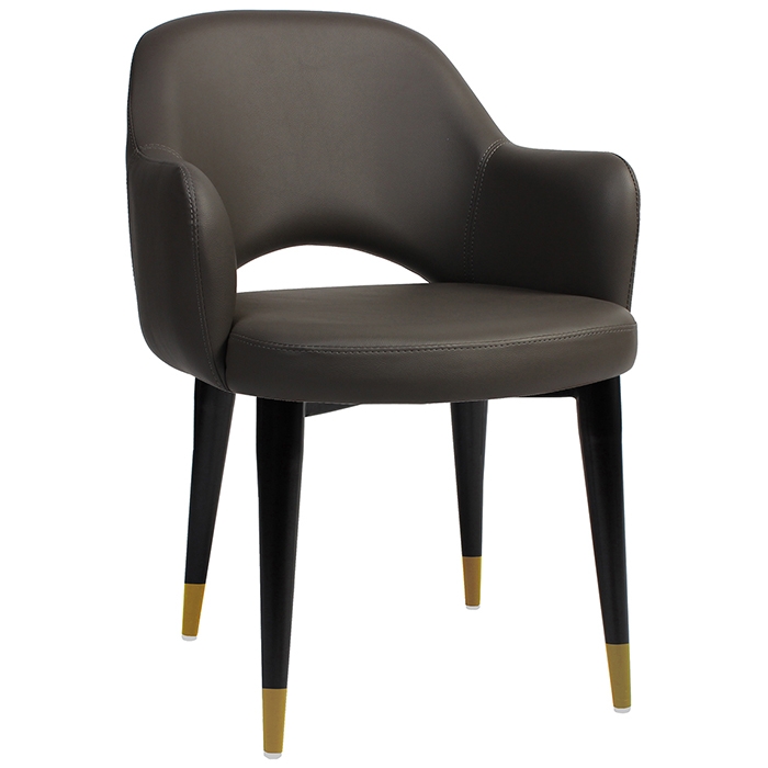 Albany Arm Chair - Timber Base - Brass