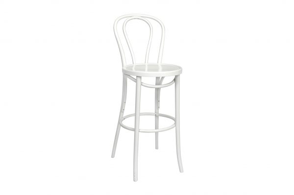 Bentwood Bar Stool With Back White