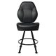 black upholstered bar stools