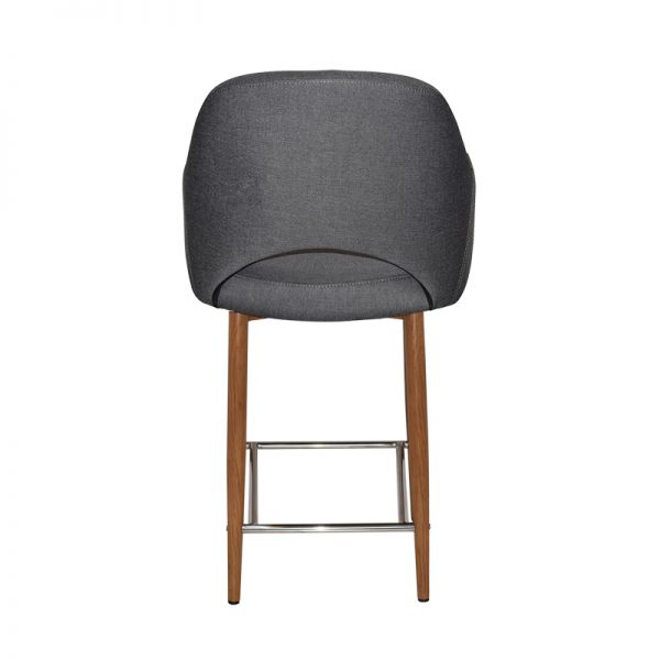 Slate fabric stool on timber 4 leg