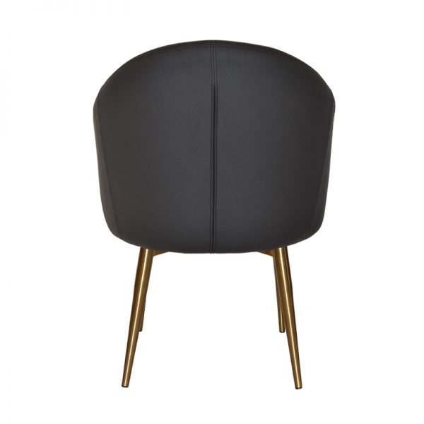 Vinyl Black fabric tub chair on metal 4 leg base